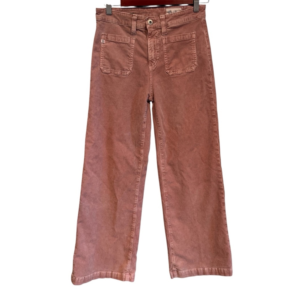 AG Kassie High Rise Wide Leg Crop Corduroys in Mauve